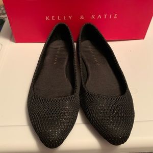Kelly & Katie Black Pirassa Ballet Flats in Box